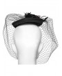 Punk Rave Black Gothic Red Rose Feather Formal Hat