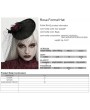 Punk Rave Black Gothic Red Rose Feather Formal Hat