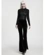 Punk Rave Black Rose Printed Gothic Base T-Shirt for Women
