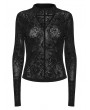 Punk Rave Black Rose Printed Gothic Base T-Shirt for Women