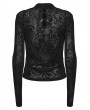 Punk Rave Black Rose Printed Gothic Base T-Shirt for Women