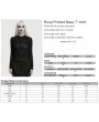 Punk Rave Black Rose Printed Gothic Base T-Shirt for Women