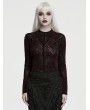 Punk Rave Red Rose Printed Gothic Base T-Shirt for Women
