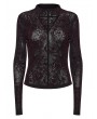 Punk Rave Red Rose Printed Gothic Base T-Shirt for Women