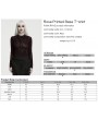 Punk Rave Red Rose Printed Gothic Base T-Shirt for Women