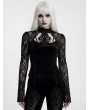 Punk Rave Black Gothic Gorgeous Embossed Velvet Shirt for Women