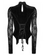 Punk Rave Black Gothic Gorgeous Embossed Velvet Shirt for Women