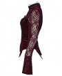 Punk Rave Red Gothic Gorgeous Embossed Velvet Shirt for Women