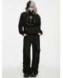 Punk Rave Black Gothic Punk Handsome Stand Collar Sweatshirt for Women