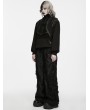 Punk Rave Black Gothic Punk Handsome Stand Collar Sweatshirt for Women