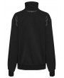 Punk Rave Black Gothic Punk Handsome Stand Collar Sweatshirt for Women
