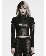 Punk Rave Black Gothic Punk Dark Functional Crop Top for Women