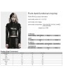 Punk Rave Black Gothic Punk Dark Functional Crop Top for Women