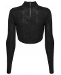 Punk Rave Black Gothic Wasteland Cropped T-Shirt for Women