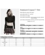 Punk Rave Black Gothic Wasteland Cropped T-Shirt for Women