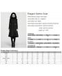 Punk Rave Black Elegant Gothic Fur Hood Coat for Women