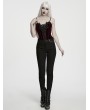 Punk Rave Red and Black Gorgeous Gothic Lace Applique Corset Top for Women
