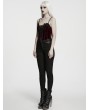 Punk Rave Red and Black Gorgeous Gothic Lace Applique Corset Top for Women