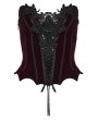 Punk Rave Red and Black Gorgeous Gothic Lace Applique Corset Top for Women