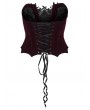 Punk Rave Red and Black Gorgeous Gothic Lace Applique Corset Top for Women