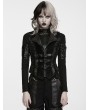 Punk Rave Black Gothic Punk Functional Plush Vest for Women