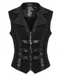 Punk Rave Black Gothic Punk Functional Plush Vest for Women