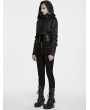 Punk Rave Black Gothic Punk Ribbed Functional Jacket for Women