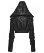 Punk Rave Black Gothic Punk Ribbed Functional Jacket for Women