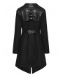 Punk Rave Black Gothic Punk Asymmetrical Lapel Jacket for Women