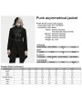 Punk Rave Black Gothic Punk Asymmetrical Lapel Jacket for Women