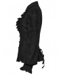 Punk Rave Black Gothic Embroidered Ruffled Shirt for Women