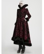 Punk Rave Red and Black Gothic Elegant Vintage Stand Collar Jacket for Women