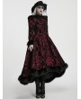 Punk Rave Red and Black Gothic Elegant Vintage Stand Collar Jacket for Women