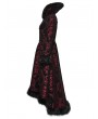 Punk Rave Red and Black Gothic Elegant Vintage Stand Collar Jacket for Women