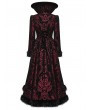 Punk Rave Red and Black Gothic Elegant Vintage Stand Collar Jacket for Women