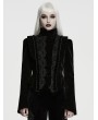 Punk Rave Black Gothic Dark Lace Velvet Coat for Women