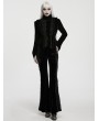 Punk Rave Black Gothic Dark Lace Velvet Coat for Women