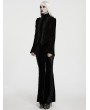 Punk Rave Black Gothic Dark Lace Velvet Coat for Women