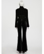Punk Rave Black Gothic Dark Lace Velvet Coat for Women