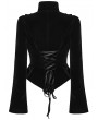 Punk Rave Black Gothic Dark Lace Velvet Coat for Women