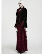Punk Rave Black Gothic Dark Blood Lace Velvet Coat for Women