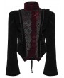 Punk Rave Black Gothic Dark Blood Lace Velvet Coat for Women