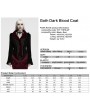Punk Rave Black Gothic Dark Blood Lace Velvet Coat for Women