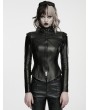Punk Rave Black Gothic Cyber Punk Bone Leather Jacket for Women