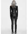 Punk Rave Black Gothic Cyber Punk Bone Leather Jacket for Women