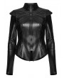 Punk Rave Black Gothic Cyber Punk Bone Leather Jacket for Women
