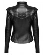 Punk Rave Black Gothic Cyber Punk Bone Leather Jacket for Women