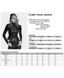 Punk Rave Black Gothic Cyber Punk Bone Leather Jacket for Women
