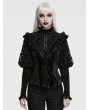 Punk Rave Black Gothic Lunar Eclipse Splicing Velvet Shirt for Women