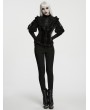 Punk Rave Black Gothic Lunar Eclipse Splicing Velvet Shirt for Women